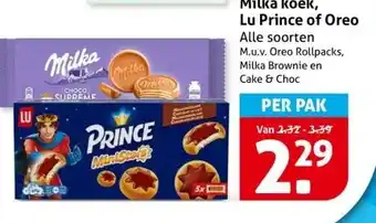 Hoogvliet Milka koek, Lu Prince of Oreo aanbieding