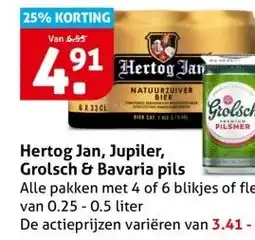 Hoogvliet Hertog Jan, Jupiler, Grolsch & Bavaria pils aanbieding