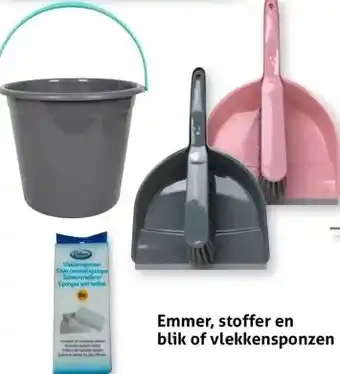 Hoogvliet Emmer, stoffer en blik of vlekkensponzen aanbieding