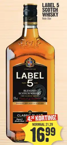 Super Dirck 3 LABEL 5 SCOTCH WHISKY aanbieding
