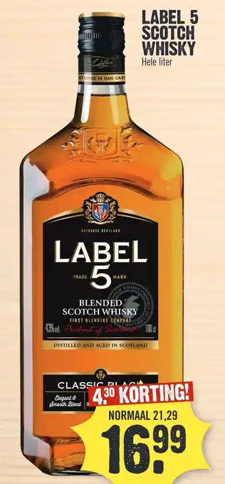 Super Dirck 3 LABEL 5 SCOTCH WHISKY aanbieding