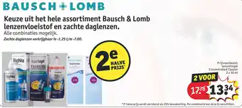 Kruidvat Keuze uit het hele assortiment Bausch & Lomb lenzenvloeistof en zachte daglenzen. 2 x 30 ml aanbieding