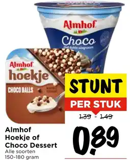 Vomar Voordeelmarkt Almhof Hoekje of Choco Dessert aanbieding