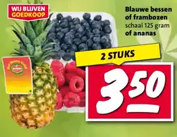 Nettorama Blauwe bessen of frambozen of ananas aanbieding
