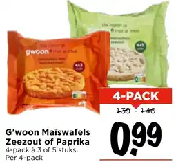 Vomar Voordeelmarkt G'woon Maïswafels Zeezout of Paprika aanbieding