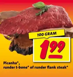 Nettorama Picanha, runder t-bone of runder flank steak aanbieding