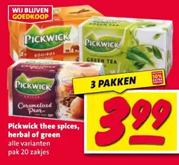 Nettorama Pickwick thee spices, herbal of green aanbieding