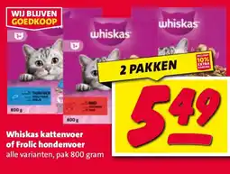 Nettorama Whiskas kattenvoer of Frolic hondenvoer aanbieding