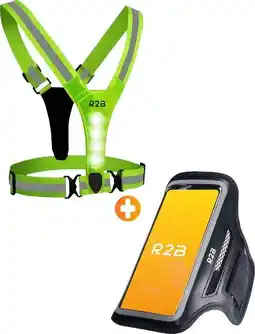 ANWB R2B Hardloopvest oplaadbaar + Sportarmband Geel aanbieding