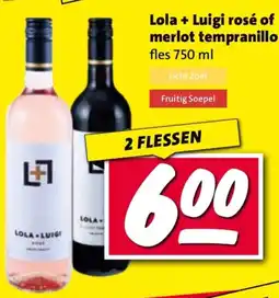 Nettorama Lola + Luigi rosé of merlot tempranillo aanbieding