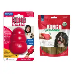 Zooplus KONG Classic Rood - KONG M (8,5 cm) + Kong Ziggies Enhanced (227 g) aanbieding