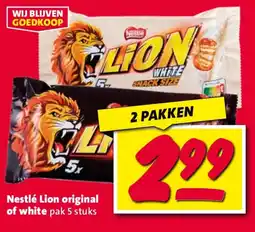 Nettorama Nestlé Lion original of white pak 5 stuks aanbieding