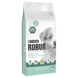 Zooplus 12kg Bozita Robur Sensitive Graanvrij Puppy Lam droog hondenvoer aanbieding