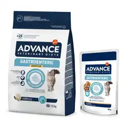 Zooplus 7,5 kg Advance Veterinary Diets droogvoer + 12 x 85 g Gastroenteric Natvoer gratis! aanbieding