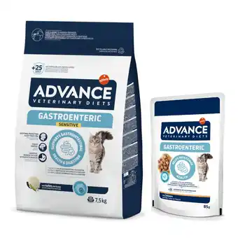 Zooplus 7,5 kg Advance Veterinary Diets droogvoer + 12 x 85 g Gastroenteric Natvoer gratis! aanbieding