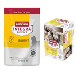Zooplus 40% korting! animonda Integra Protect Adult 6 x 100 g + 1,2 kg kroketten - Adult Sensitive aanbieding