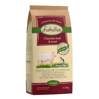 Zooplus 1,5 kg Lukullus Naturkost - Charolais-Rund & Forel met Volkorenrijst aanbieding