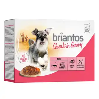 Zooplus 48x100g Rund & Wortel Briantos Chunks in Gravy honden natvoer aanbieding