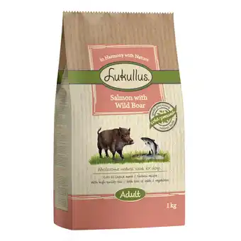 Zooplus 1 kg Lukullus Naturkost - Zalm & Wild Zwijn aanbieding