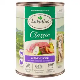Zooplus 6x400g Senior Kalfsvlees & Kalkoen (graanvrij) Lukullus Hondenvoer nat aanbieding