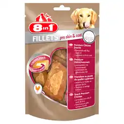 Zooplus 3 + 1 gratis! 8in1 Fillets Pro hondensnacks - Pro Skin & Coat (Maat S) aanbieding