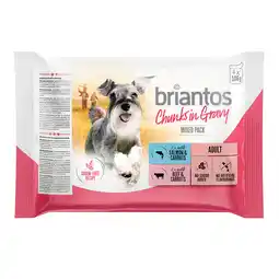Zooplus 48x100g (Zalm & Rund) Briantos Chunks in Gravy honden natvoer aanbieding