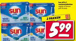 Nettorama Sun all in 1 vaatwastabletten aanbieding