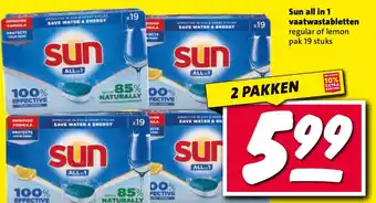 Nettorama Sun all in 1 vaatwastabletten aanbieding