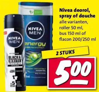 Nettorama Nivea deorol, spray of douche aanbieding