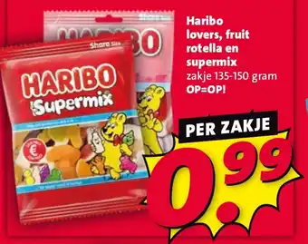 Nettorama Haribo lovers, fruit rotella en supermix aanbieding