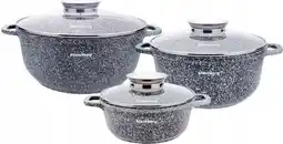 Bol.com Klausberg 7533 - pannenset - Keramisch - marmer - met aromaknop - 20/24/28 cm aanbieding