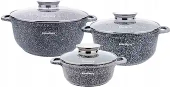 Bol.com Klausberg 7533 - pannenset - Keramisch - marmer - met aromaknop - 20/24/28 cm aanbieding