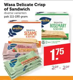 Coop Wasa Delicate Crisp of Sandwich aanbieding