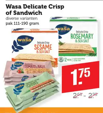 Coop Wasa Delicate Crisp of Sandwich aanbieding