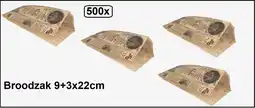 Bol.com 500x Broodzak Take away 9+3x22cm vetvrij papier - Brood baguette hotdog take away food snacks aanbieding