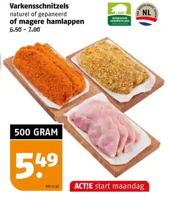 Poiesz Varkensschnitzels of magere hamlappe aanbieding