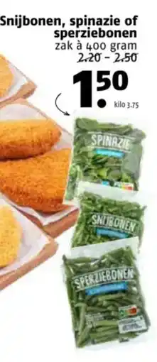 Poiesz Snijbonen, spinazie of sperziebonen aanbieding
