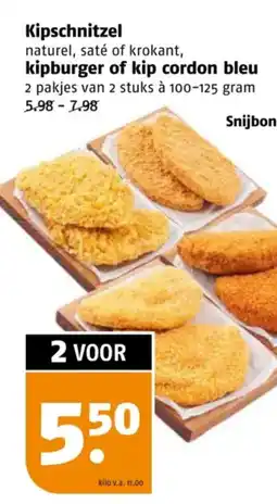 Poiesz Kipschnitzel kipburger of kip cordon bleu aanbieding