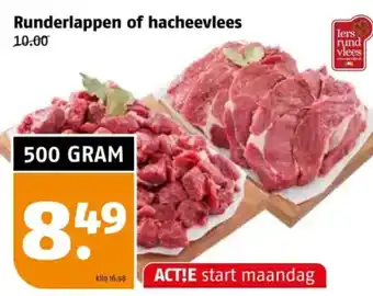 Poiesz Runderlappen of hacheevlees aanbieding
