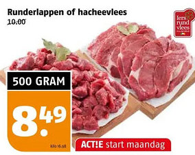 Poiesz Runderlappen of hacheevlees aanbieding