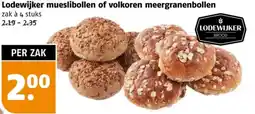 Poiesz Lodewijker mueslibollen of volkoren meergranenbollen aanbieding