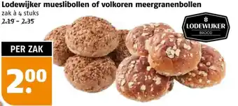 Poiesz Lodewijker mueslibollen of volkoren meergranenbollen aanbieding