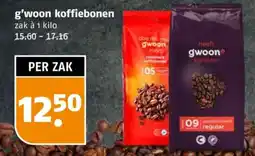 Poiesz G'woon koffiebonen aanbieding