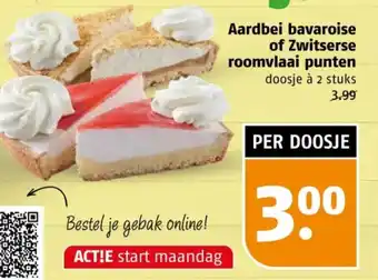 Poiesz Aardbei bavaroise of Zwitserse roomvlaai punten aanbieding