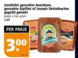 Poiesz Zandvliet gerookte beenham, gerookte kipfilet of Joseph Dettelbacher gegrild gehakt aanbieding
