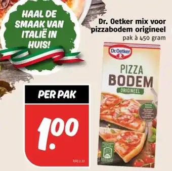 Poiesz Dr. Oetker mix voor pizzabodem origineel aanbieding