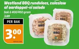 Poiesz Westland BBQ rundvlees, coleslaw of aardappel-ei salade aanbieding