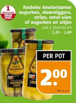 Poiesz Kesbeke Amsterdamse KitchenAid augurken, dwarsliggers, strips, smul-uien of augurken en uitjes aanbieding