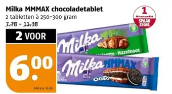 Poiesz Milka MMMAX chocoladetablet aanbieding