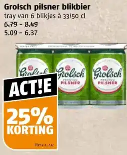 Poiesz Grolsch pilsner blikbier aanbieding